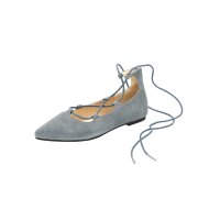 Velour ballerina shoe, grey blue