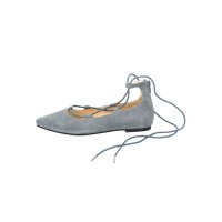 Velour ballerina shoe, grey blue