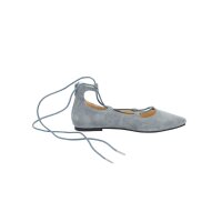 Velour ballerina shoe, grey blue