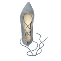 Velour ballerina shoe, grey blue