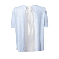 Designer-Pullover m. Chiffon, hellblau