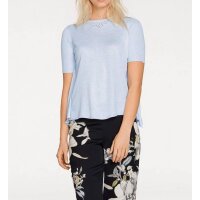 Designer-Pullover m. Chiffon, hellblau