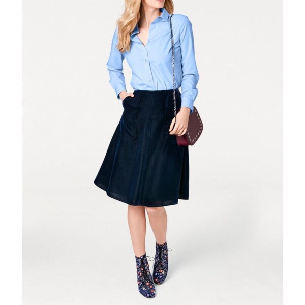 Designer-Samtrock, dunkelblau