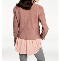 Designer-Ziegenvelourslederjacke, rosenholz