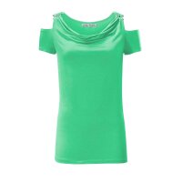 Designer-Wasserfallshirt m. Strass, grün