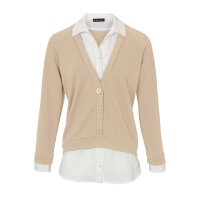Designer-2-in-1-Blusenshirt, sand-weiß