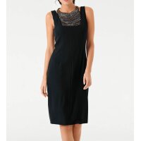 Designer-Kleid m. Perlen-Dekolleté, schwarz