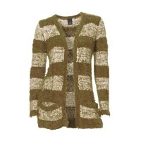 Flausch-Strickjacke, oliv
