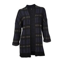 Strickjacke, blau-grau-schwarz