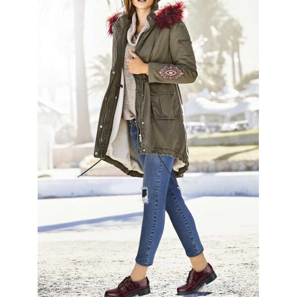 Parka m. Webpelz-Futter, oliv
