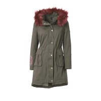 Parka with weave fur lining, olive
