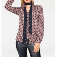 Designer-Bluse mit 2 Schals, bunt