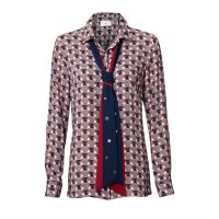 Designer-Bluse mit 2 Schals, bunt