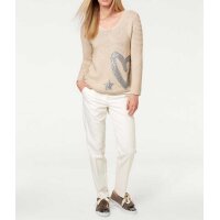 Sweter dzianinowy z cekinami, naturalny