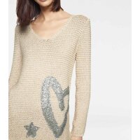 Sweter dzianinowy z cekinami, naturalny