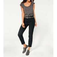 Print blouse, black-beige