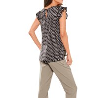 Print blouse, black-beige
