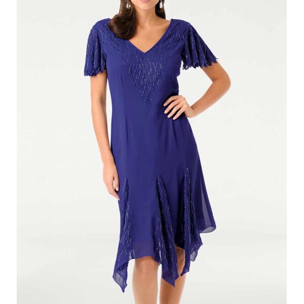 Cocktail dress with beads, blue