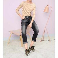 Designer-Pullover m. Perlen, nude