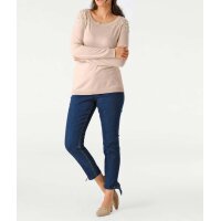 Designer-Pullover m. Perlen, nude