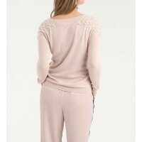 Designer-Pullover m. Perlen, nude