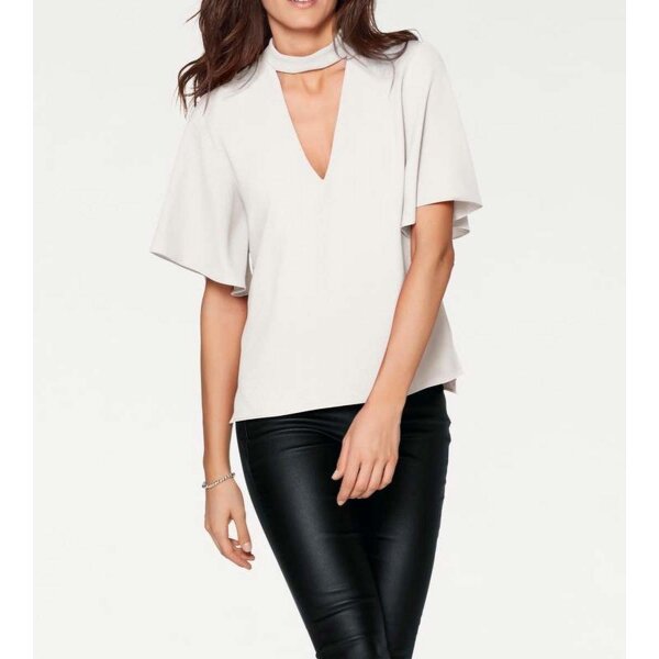 Blouse with cut-out, offwhite