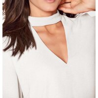 Blouse with cut-out, offwhite