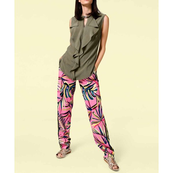 Designer-Druckhose, pink-bunt