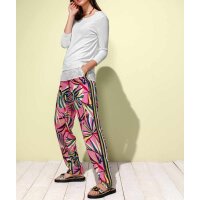 Designer-Druckhose, pink-bunt