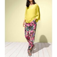 Designer-Druckhose, pink-bunt