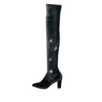 Velvet overknees, black