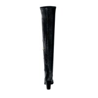 Velvet overknees, black