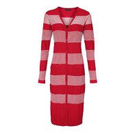 Long cardigan, red-ecru