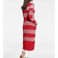 Designer-Longstrickjacke, rot-ecru