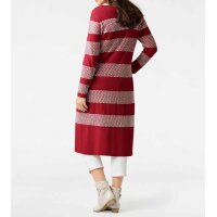 Designer-Longstrickjacke, rot-ecru