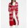 Designer-Longstrickjacke, rot-ecru