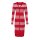 Designer-Longstrickjacke, rot-ecru