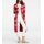 Designer-Longstrickjacke, rot-ecru