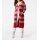 Designer-Longstrickjacke, rot-ecru