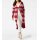 Designer-Longstrickjacke, rot-ecru