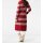 Designer-Longstrickjacke, rot-ecru