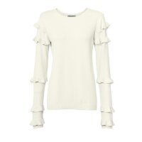 Designer-Pullover m. Rüschen, natur