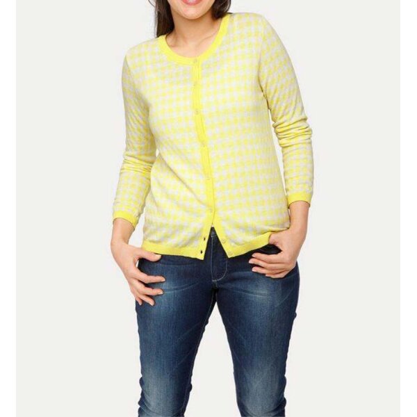 Designer-Cardigan m. Kaschmir, gelb