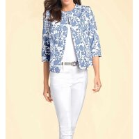 Short blazer, blue-ecru