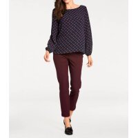 Print blouse, navy-bordeaux