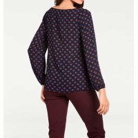 Print blouse, navy-bordeaux