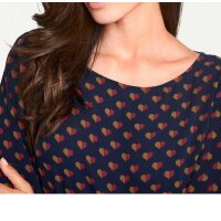 Print blouse, navy-bordeaux