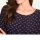 Print blouse, navy-bordeaux