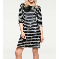 Sequin dress, blue - ecru