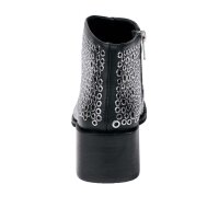 Lederstiefelette m. Nieten, schwarz